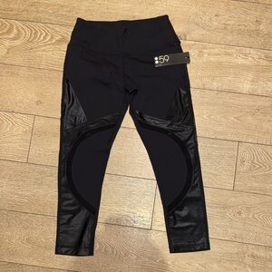Splits59 Black Capris with Glossy Accents